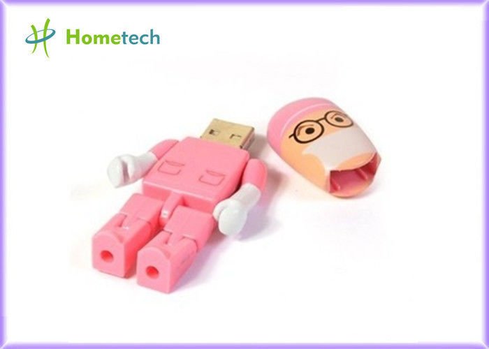 Nueva memoria USB rosada plástica 4GB 8GB del usb 2,0 del carácter