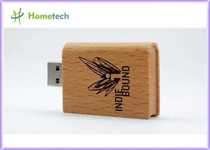 Impulsión de madera de la pluma de Pendrive 4GB de memoria USB del OEM del libro de madera de la promoción con el logotipo 4GB 8GB 16GB 32GB de la compañía