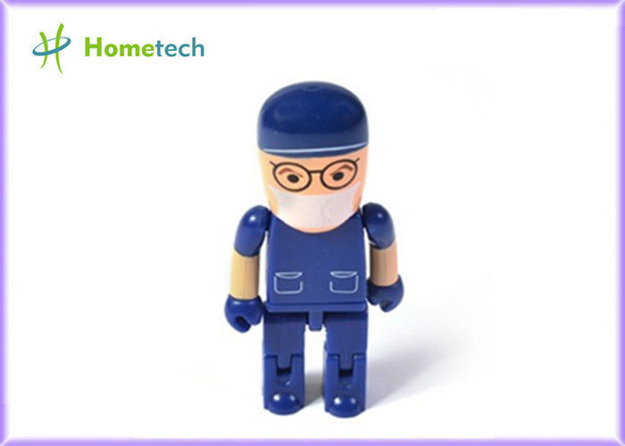 Dispositivo de almacenamiento plástico del personaje de dibujos animados USB del robot/Memory Stick azul
