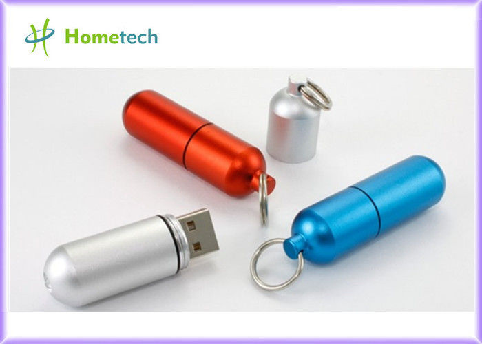 La píldora promocional de la cápsula de la aleación de aluminio del doctor del metal precioso de encargo de plata y rojo de los regalos 4GB formó memoria USB