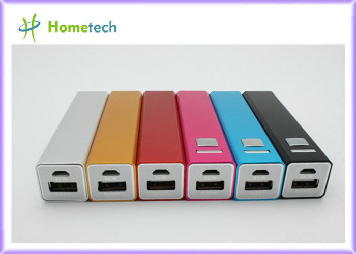 Banco colorido 2600 mah, paquete del poder del lápiz labial de poder portátil del teléfono móvil