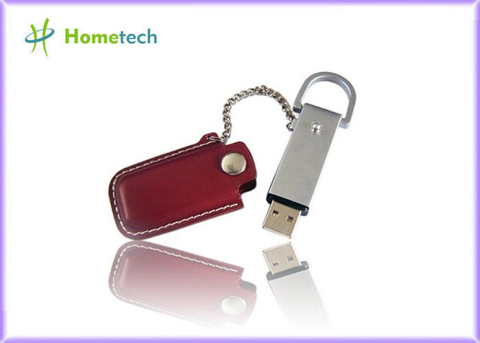 Llavero de cuero del lápiz de memoria del USB 2,0 USB, palillo de memoria USB de la impulsión de la pluma de memoria Flash