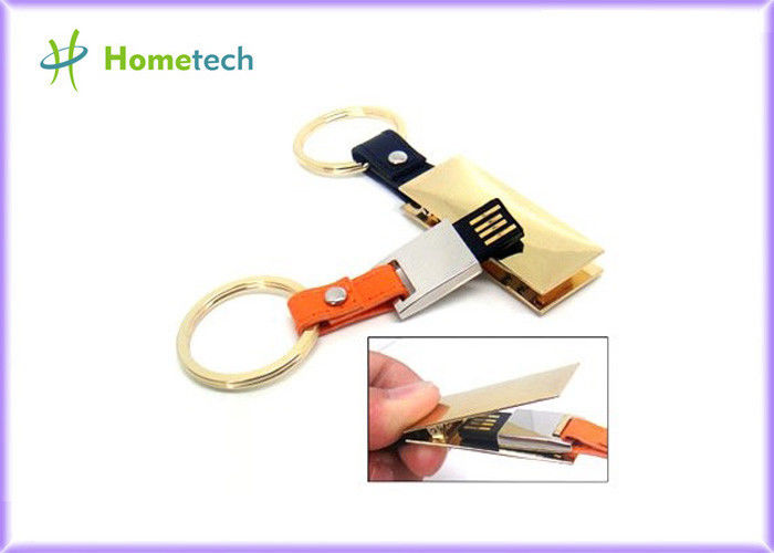 Impulsión del pulgar de la pluma del Memory Stick del lápiz de memoria del cuero USB del llavero de la astilla 4GB
