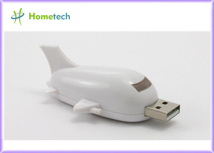 Aeroplano blanco de memoria USB plástica del palillo del USB 2,0 para los niños