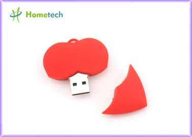 Memoria USB del corazón 1GB del PVC, 2,0 pega el lápiz de memoria de encargo del USB