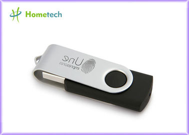 Memorias USB de encargo negras del Usb del eslabón giratorio 1gb abultan con el laser o el logotipo de la impresión