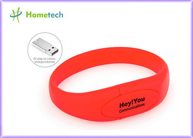 Palillo rojo de memoria Flash de la pulsera de memoria USB de la pulsera del silicón