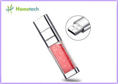 Regalo promocional de la decoración de la pantalla de memorias USB rojas cristalinas transparentes de la novedad