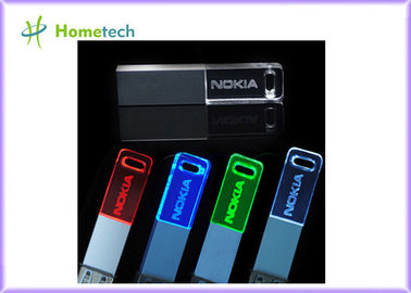 3D modificó memoria USB 2,0 a 3,0 del cristal para requisitos particulares 8gb del logotipo con la luz llevada
