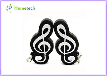 símbolo de música promocional de encargo de memorias USB USB 2,0 de 8GB 16GB, PVC/materiales suavemente plásticos