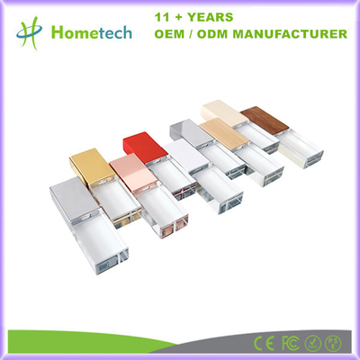 3D memoria USB cristalina de encargo 3,0 del palillo 8GB del laser Logo Metal USB