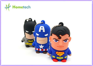 Memoria Flash del Usb de la historieta de la serie del héroe, Pvc del Memory Stick del Usb 2,0 o material plástico suave