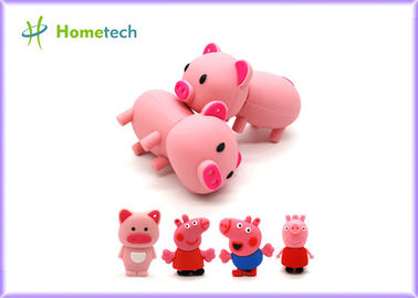 El cerdo grande feliz del rosa de la familia modificó memoria USB para requisitos particulares, memoria USB formada PVC modificada para requisitos particulares pendrive personalizada 4gb 8g