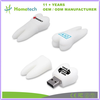 Carinosa forma de diente unidades flash almacenamiento USB 2.0 interfaz U disco memoria 16G para niños regalo