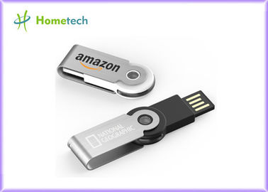 El eslabón giratorio enciende para arriba el ABS del logotipo de la capacidad multi plástica de memoria USB + el material de encargo del metal
