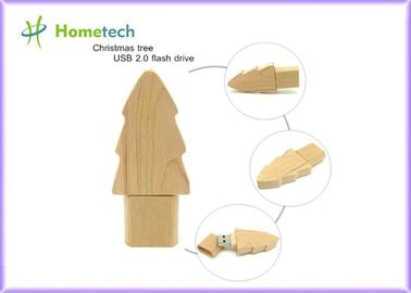 lectura rápida/escritura de memoria USB de 32G 64G del árbol de navidad de madera de la personalidad