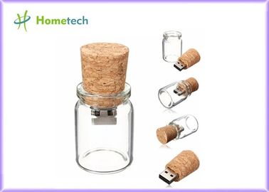 Memoria USB de madera 2,0 del cristal de botellas para casarse los sorteos 4GB 8GB