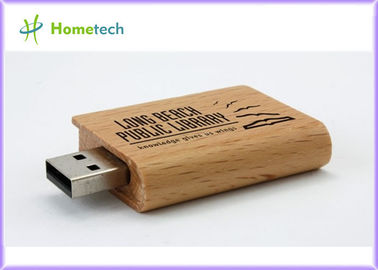 Memoria USB de madera promocional del logotipo del grabado del laser