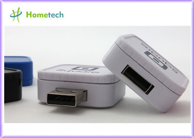 La mini forma cuadrada USB plástico del nuevo del eslabón giratorio logotipo de encargo cuadrado de memoria USB 1GB 2GB 4GB 8GB 16GB 32GB se pega