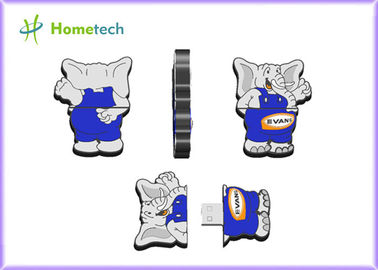 Impulsión de la pluma del elefante USB de la historieta, lápiz de memoria del elefante USB de la historieta