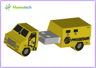La velocidad modificó memoria USB/amarillo postal promocional de los palillos para requisitos particulares del coche USB 2,0