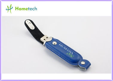 Lápiz de memoria creativo 2GB del cuero USB del eslabón giratorio/pluma del disco del almacenamiento del USB