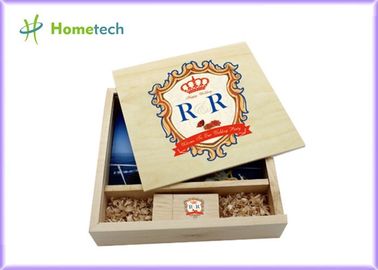 Forma de madera de encargo del álbum de foto de memorias USB del arce del color 16GB de la naturaleza para los fotógrafos