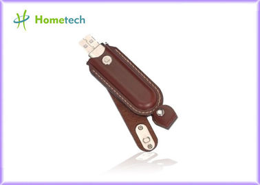 Lápiz de memoria USB 2,0 16GB del cuero USB de Brown de la alta capacidad para el estudiante