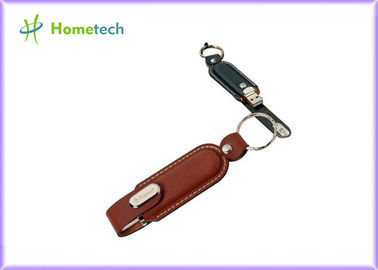 Brown cubre el lápiz de memoria del USB/memorias USB con cuero adaptables para el estudiante