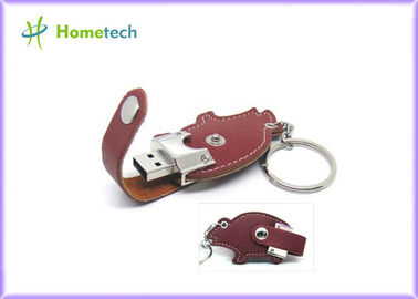 Capacidad de cuero del lápiz de memoria 16GB 32GB del bolsillo USB alta con 64GB