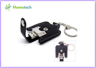 Memory Stick negro del lápiz de memoria del cuero USB del llavero 8GB USB 2,0
