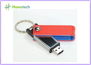 Memoria USB rosada grande del lápiz de memoria 8GB 16GB del cuero USB con el llavero