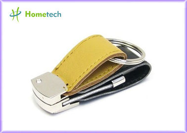 Viajero anaranjado de la contraseña del pendrive del lápiz de memoria del cuero USB del alto grado