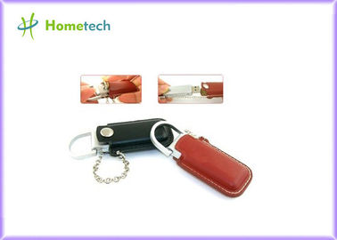 El lápiz de memoria de cuero del llavero USB, pulgar de encargo 4GB/8GB conduce