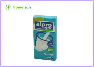 Memoria USB natural de la historieta de la caja de la leche, impulsión de la pluma de la memoria pega impulsiones del pulgar