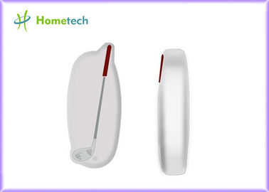 Transferencia de archivos blanca de la forma del bolso del palillo del golf de memoria USB de la historieta