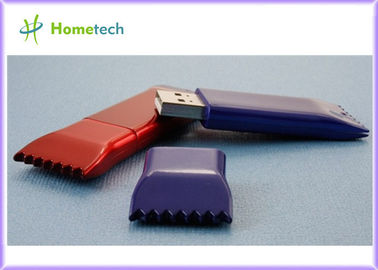 Memoria USB del rectángulo azul/llavero plásticos de memoria USB