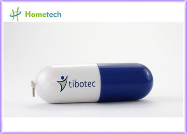 Interfaz plástico a granel de la PLUMA 2,0 de la memoria plástica 256mb/512mb USB de memoria USB de la píldora azul leído