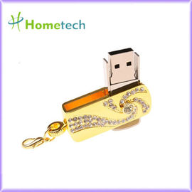 Llavero rotatorio 8gb 16gb del acero inoxidable del oro del Memory Stick de la impulsión de la pluma de Pendrive 32gb
