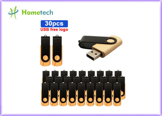 Memoria USB de madera del metal de la capacidad gira sobre un eje completamente FCC RoHS del CE certificado