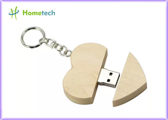 memoria USB en forma de corazón de madera del arce de 8GB 5-15MB/S