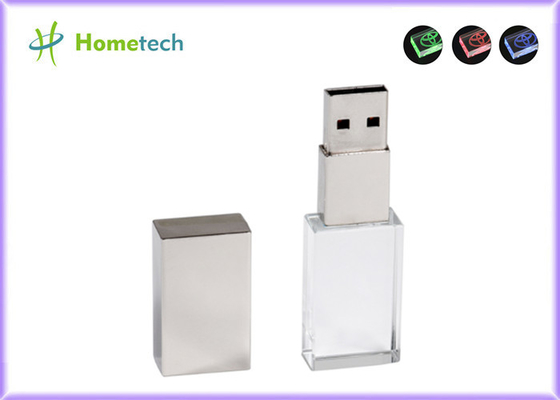Regalo Logo Rose/oro de encargo/memoria USB transparente de cobre/de plata de la luz de 32GB USB2.0 15mb/s LED