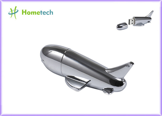 El logotipo de plata de memoria USB de la forma del aeroplano modificó la impresión para requisitos particulares de 32gb 16gb 64gb